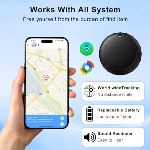 GPS Tracker for Vehicles with Magnetic Case Work with Find My (iOS Only)-No Monthly Fee Subscription No SIM Card Required, Waterproof,Real-Time GPS Tracking Devices or Cars, Trucks, Anti-Theft(Black) - Thumbnail 6