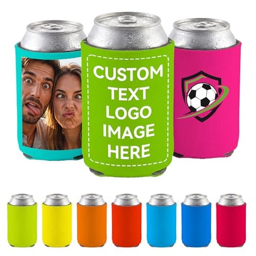 Custom Can Cooler Personalized Bulk Sleeves, Wedding & Party Favors.