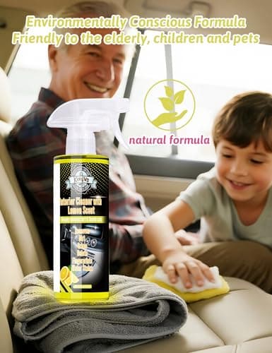 Kingvo Car Interior Cleaner, Interior Cleaner Carpet Dashboard Vinyl Sofa Leather Shiny Car Stuff Detailing Kit Cleaning Supplies,Lemon Scent - Thumbnail 3