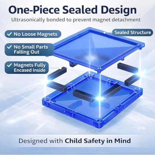 LATI 130-Piece Magnetic Tiles Building Toy Large Set for Kids,Magnetic Building Blocks Construction Set,Open-Ended Play STEM Educational Toy,Compatible with Other Brands,Gift for Boys & Girls Ages 3–8 - Thumbnail 4