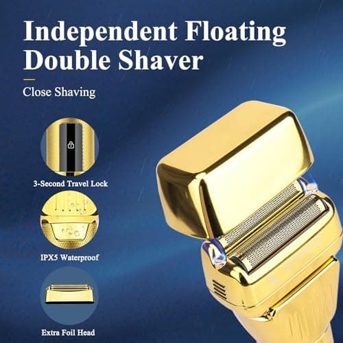 Hair Clippers for Men Professional, Cordless Beard Trimmer, 3 in 1 Clippers and Trimmers and Electric Razor Shaver Set with Bag, Mens Hair Clippers for Hair Cutting, Family, Barber - Thumbnail 4
