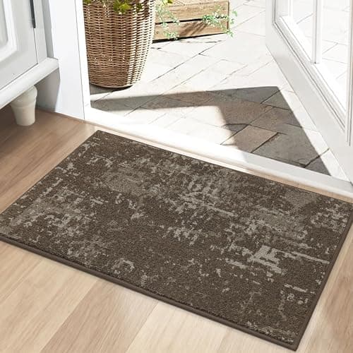 BEQHAUSE Dirt Trapper Door Mat 20" x 32", Non-Slip Doormats Washable Entryway Rugs, Stain Resistant Dog Door Mats Absorbent Welcome Floor Mat for Front Back Door, Mud Wet Shoes & Paws, Brown - Image 1