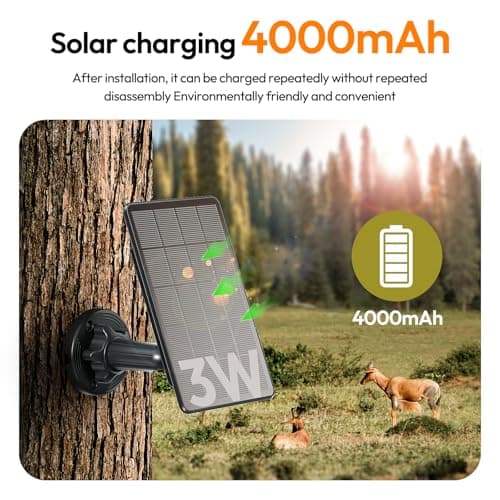 Trail Camera Solar Panel 12V/6V Solar Panel with 4000mAh 3W Solar Battery Kit Compatible with Hunting Game Camera IP66 Waterproof Hunting Accessory Trail Cam - Thumbnail 3