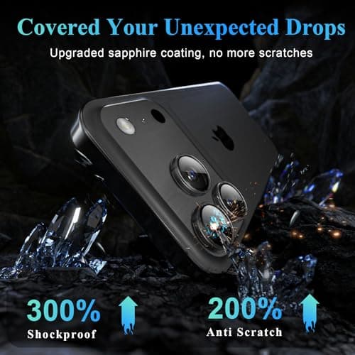 YWXTW Camera Lens Protector for iPhone 17 Pro/iPhone 17 Pro Max, [1 Step Installation Tray] Tempered Glass Screen Protector Metal Individual Camera Cover Accessories Case Friendly (Transparent-2Pack) - Thumbnail 3