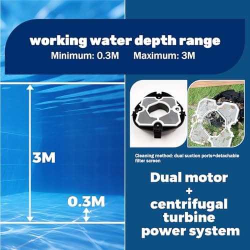 SP1 Pro Robotic Pool Cleaner, Cordless Pool Vacuum Robot with 120 Mins Runtime, 2.5h Fast Charging, Ideal for Pools up to 860 sq.ft, Powerful Suction, Auto-Parking - Thumbnail 5