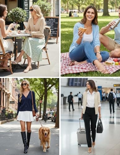 GRACE KARIN Purple Cardigan Sweaters for Women Lightweight Button Up Spring Cardigans Trendy Summer Clothes Knit Shrug M - Thumbnail 6