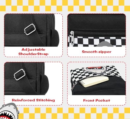 WOOMADA 2pcs Canvas Bag Crossbody Purses Cross Body Bag Messenger Bag CrossBody Purse Set(Shark Night) - Thumbnail 6