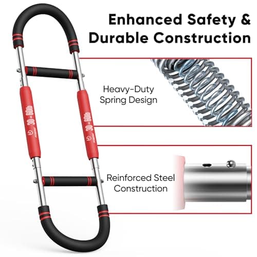 FitBeast Twister Arm Trainer, 4 Progressive Resistance Levels (30-120 lbs), 4-Spring Adjustable Arm & Chest Workout Equipment, Upper Body Strength Training Equipment for Home Gym (Red) - Thumbnail 6