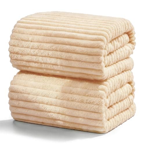 ZatreckI Extra Large Bath Towels (60"x30"),Oversized Bath Towels for Adults Luxury Bath Towels Super Soft Highly Absorbent Microfibers Quick Dry Bath Sheets Large for Bathroom (Beige, 2Piece) - Image 1