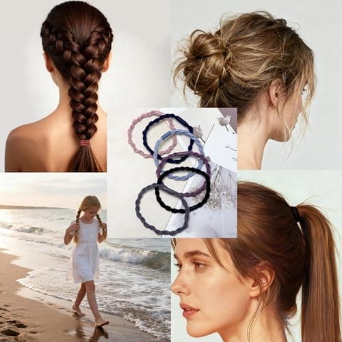 GEMGIMY Hair Ties Elastics for Thick & Thin Hair, No Damage Boho Hair Rubber Bands, Braided Ponytail Holders No Pull, Cute Hair tie for Women Girls| 24 pcs Colorful Hair Accessories - Thumbnail 3