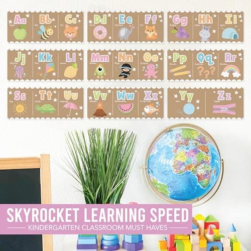 Hadley Designs Alphabet for Classroom Wall Decor - ABC Posters for Classroom Wall Chart Preschool & Kindergarten, ABC Letters & Number Line Elementary Must Haves, Kraft Daycare & Homeschool Essentials - Thumbnail 3