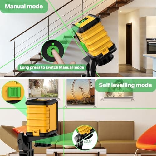 Self Leveling Laser Level with Tripod,DEGLASERS Green Cross Line Laser Level,Lazer Leveler Tool for Picture Hanging Construction Floor Tile Wall Home Renovation, Indoor Project, Battery Included - Thumbnail 3