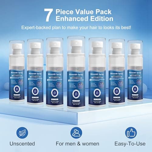 5% Minoxidil for Men and Women, Regrowth Serum, Extra Strength Spray for Hair Loss, Minoxidil 5 Percent, Thicker Healthier Hair, Beard Growth Kit, Topical Treatment, 60ml x 7 Bottles（Extra Strength） - Thumbnail 6