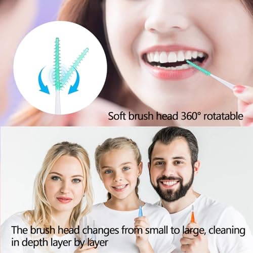 Maoerdental 360PCS Interdental Brushes,Disposable Soft Silicone Brace Brush,Bendable Dental Picks Braces flossing Teeth Cleaning Tools - Thumbnail 3
