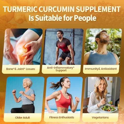 20000mg Turmeric Curcumin Supplement with Black Pepper, 180 Capsules, 95% Curcuminoids, Turmeric and Ginger Supplement, High Absorption Ultra Potent, Joint Support Supplemen, Non GMO Tumeric Capsules - Thumbnail 5