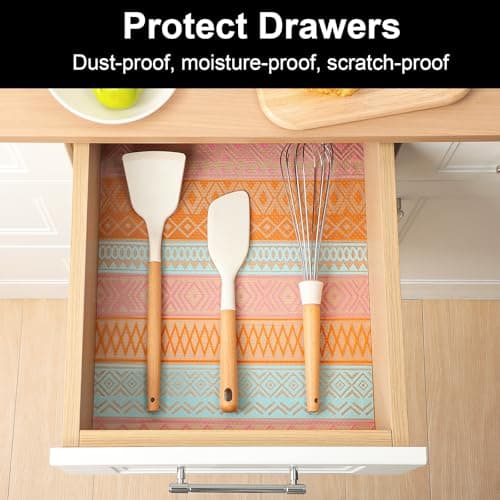 Cooyes Shelf and Drawer Liners for Kitchen Cabinets, Non Adhesive Cabinet Liner, EVA Waterproof Durable Non-Slip Drawer Mats for Shelves, Refrigerator, Storage, Desks（17.5" W x 78.7" L） - Thumbnail 3