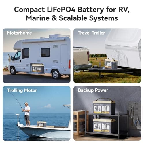 Power Queen 12V 100Ah Self Heating Lithium Battery, Built-in 100A BMS, Low Temp Protection, Charging -4°F/-20°C, LiFePO4 Battery Up to 15000+ Cycles for RV, Off-Grid System, Trolling Motor - Thumbnail 6