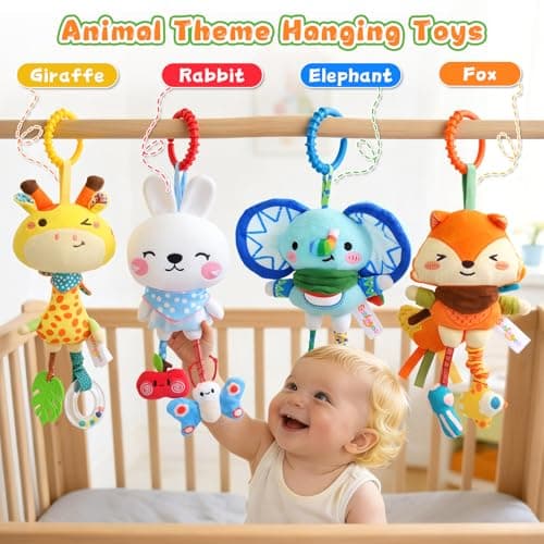 YELUFT Baby Toys for 0 3 6 9 12 Months, Baby Hanging Toys, Car Seat Stroller Crib Gym Baby Rattle Toys with Teether for Newborn Infants Toddlers Baby Boys Girls Gifts - Thumbnail 3