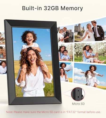 BIGASUO Digital Picture Frame, 10.1" Frameo Digital Frame WiFi with 32GB Memory, 1280x800 IPS Touch Screen, Send Photos/Videos from Your Phone Anywhere, Photo Gifts for Parents and Grandparents - Thumbnail 3