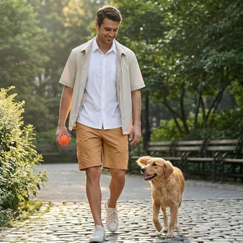 Men's 9" Hiking Cargo Shorts Quick Dry Stretch for Outdoor Work Golf Khaki - Thumbnail 6
