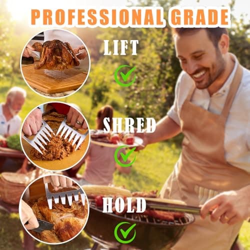 Birthday Gifts for Dad, Best Dad Ever Gifts, Stainless Steel Meat Shredder Claws for Pulled Pork, Chicken BBQ Smoker Accessories, Grilling Gifts Christmas Stocking Stuffers with Stylish Gift Box - Thumbnail 2
