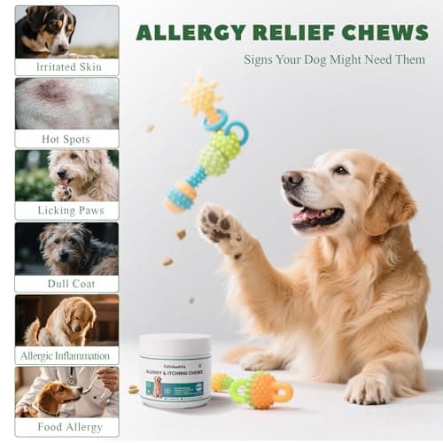 Vetriuntrix Dog Allergy Chews 200ct, Dog Allergy Relief Chews Coat Supplement for Itchy Skin Paw Licking, Probiotics for Large Dogs with Colostrum Omega-3 Turmeric Immune Supplement - Thumbnail 3