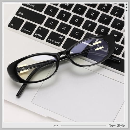 YMRFW Oval Blue Light Blocking Glasses for Women Retro 90s Glasses Computer TV Eyeglasses Anti Eyestrain - Thumbnail 5