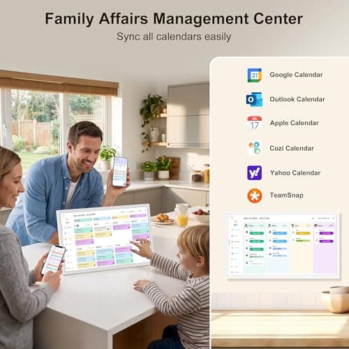 Digital Calendar – 27 Inch Electronic Wall Calendar & Chore Chart, Smart Family Organizer with Interactive Touchscreen Display, Wall Mount in Portrait or Landscape - Thumbnail 2