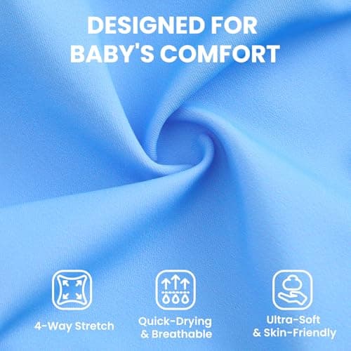 DivingBirds Toddler Boy Rash Guard Swimsuit Short Sleeve,Baby Boy One Piece Swimwear Sun Protection Bathing Suit,Blue Rocket,3-6 Months - Thumbnail 6