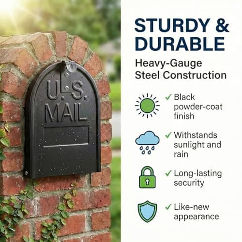 6 1/4" Mailbox Door Replacement - Secure Screw-in Design - Heavy Duty Galvanized Steel Mailbox Door Repair Kit for Brick, Stone & Standard Curbside Mailboxes, Includes Reflective Numbers - Thumbnail 4