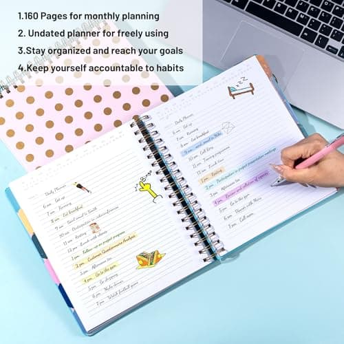 FLYING EAGLE Undated Work Planner, Blue Teal, 8.3" x 9.3" - Thumbnail 3