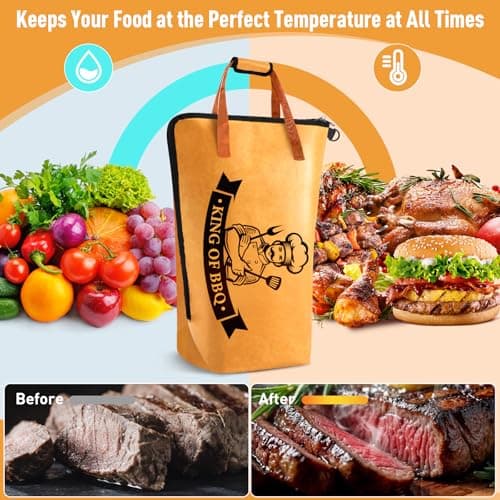 KEZKALS Fathers Day Gift for Dad Husband, 21.6'' BBQ Blanket for Resting Meat, Gifts for Men, Fathers Day Dad Gifts from Daughter Wife, Smoker Insulated Grill Meat Resting Blanket for Brisket, Beef, Turkeys - Thumbnail 4