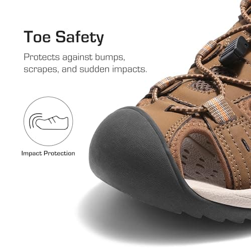 DREAM PAIRS Men's Support Sandals Outdoor Hiking Sandals Closed Toe Athletic Lightweight Walking Comfortable Sandals Water Shoes,Size 6,Brown,DMUMST2503 - Thumbnail 5