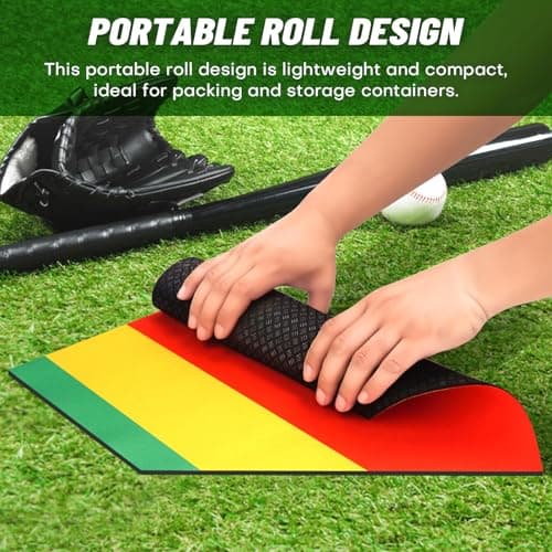 Rolitwils Baseball Home Plate Training Mat 16.93x16.93/28.35x16.93, Professional Home Plate Baseball & Softball Training | Multi-Zone Strike Practice Base | Portable Baseball Bases Equipment - Thumbnail 4