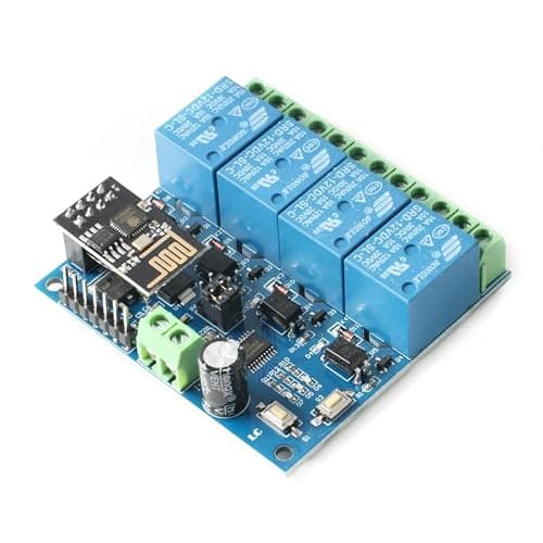 JESSINIE ESP8266 ESP-01 4 Channel 12V WiFi Relay Module 12V IOT Wireless Smart Home Device WiFi Relay Internet of Things ESP-01 Module Board For Phone APP Remote Control - Thumbnail 2