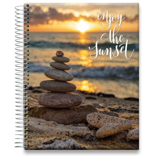 Tools4Wisdom Planner 2026-2027 - Dated April 2026-2027 June - Weekly Monthly Daily Academic Year Calendar with Stickers, Tabs, Pocket & Thick Paper - Spiral Bound 8.5x11 Hardcover - A6J7 - Zen Sunrise w Quote - Image 1