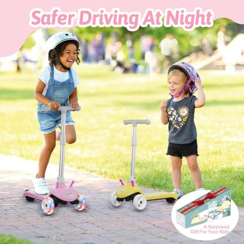 Slaypo 3 Wheel Electric Scooter for Kids Ages 2–8, LED Lighted Wheels, Extra Wide Anti-Slip Deck, 3 Adjustable Height Handlebars & Lean to Steer Technology, 80W Motor Scooter for Boys & Girls - Thumbnail 6