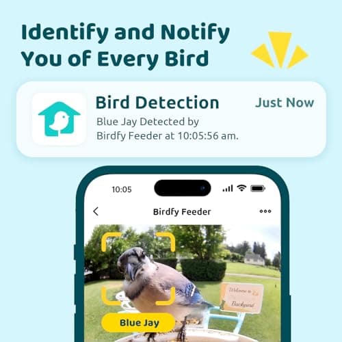 NETVUE by Birdfy Smart Bird Feeder with 2K AI Camera Solar Powered, 3MP Wireless Wildbird Watching, Live Stream & Night Vision, Auto-Capture & Notify, Collection & Cloud Storage (AI by Subscription) - Thumbnail 2