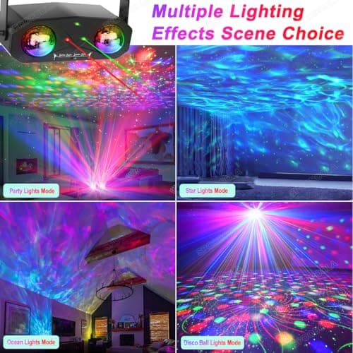 Party Disco Ball, Dj Disco Light Strobe Dance Sound Activated with Remote Control Stage Rave Karaoke Light Ocean Star Projector for Club Dancing Parties KTV Christmas Halloween Birthday Glow Party - Thumbnail 2