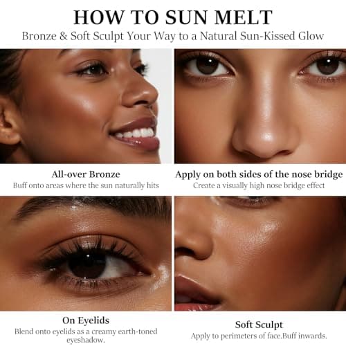 HECI BEAUTY Cream Bronzer with Brush, Creamy & Highly Pigmented Formula, Blendable Cream Contour Makeup with a Natural, Matte Finish - Buildable Formula for Shimmer-Free, Tan, 0.7 Oz - Thumbnail 6