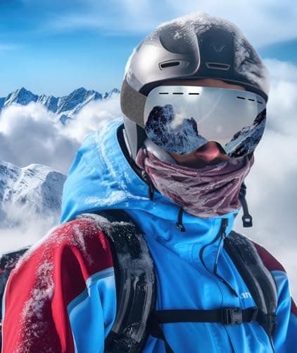 NSSIW Ski Goggles for Men Women Youth, OTG Snowboard Goggles Snow Goggles with Anti Fog and UV Protection Over Glasses 2 Pack - Thumbnail 2