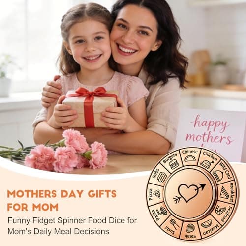 Jettryran Fidget Spinner Food Decision Date Night Dice for Mom Daughter Wife Anniversary Birthday Wedding Metal Fidget Spinners for Him Her Spinner Food Dice Spinner Decision Maker Adults - Thumbnail 2