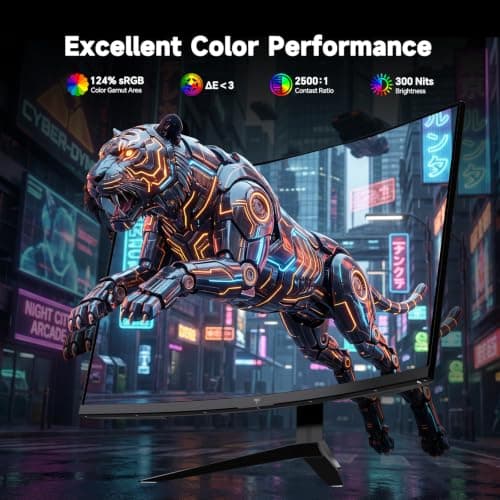 KTC 27 Inch 240Hz Curved Gaming Monitor, 2K QHD 2560x1440P Computer Monitor with 1000R, 2500:1 Contrast, Adaptive Sync, DP 1.4, HDMI 2.0, VESA, Tiltable, H27S25E - Thumbnail 6
