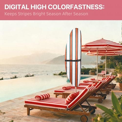 DEER LAND Patio Umbrella Cover, Waterproof Outdoor Umbrella Cover, PU-Coated Polyester Parasol Umbrella Cover with Zipper, Adjustable Strap and a Support Pole, UPF 50+ Windproof Design - Thumbnail 5