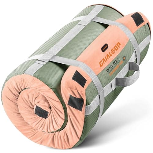 GAIALOOP Floor Memory Foam Car Camping Bed Glamping Roll Up Futon Mattress, Japanese Floor Sleeping Mat Camp Cot Mattress Pad Travel Guest Side Sleepers [Twin XL: 80 * 38 * 3''] - Image 1