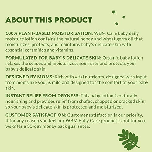 WBM Care Baby Lotion | Nourishes & Protects Deeply | Face & Body Lotion with Natural Honey and Wheatgerm Oil 6.8 oz (Pack of 3) - Thumbnail 5