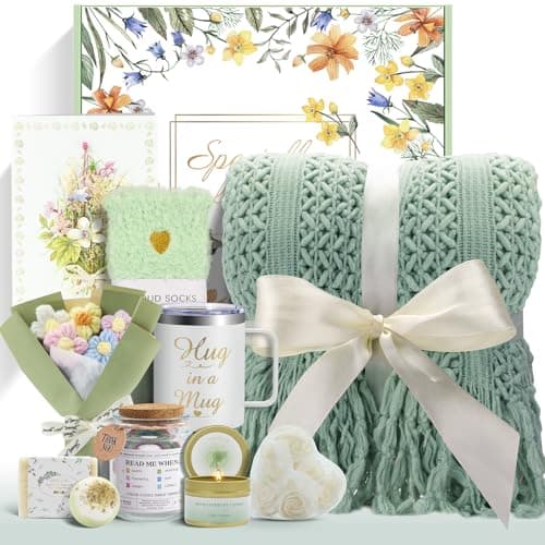 Mother's Day Gift Baskets for Women, 11 PCS Unique Birthday Gifts for Women, Self Care Gift Baskets, Thank You, Sympathy Inspirational Friendship Gifts for Mom, Grandma, Wife, Sister, Friends - Image 1