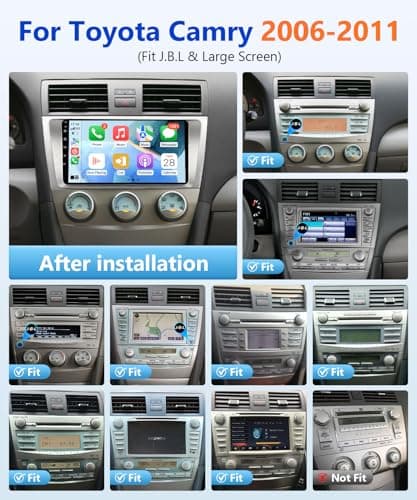 Wadpon 8Core 2G+32G Android Car Stereo for Toyota Camry 2006 to 2011 Wireless Apple CarPlay Android Auto, 9IN IPS Touch Screen for Camry Head Unit GPS Navi BT 5G WiFi FM RDS DSP HiFi SWC Camera CANBUS - Thumbnail 2