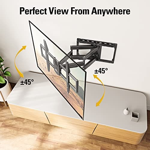 Mounting Dream UL Listed TV Wall Mount for Most 42-84 Inch TV, Full Motion, with Swivel and Tilt, TV Bracket with Articulating Dual Arms, Fits 16inch Studs, Max VESA 600X400 mm, 100 lbs,MD2617 - Thumbnail 3