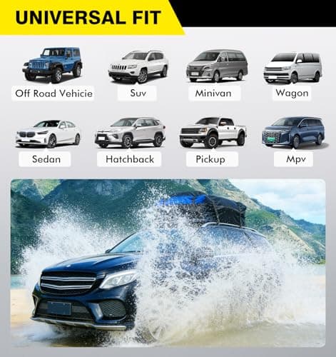 Cyfie Car Rooftop Cargo Carrier Bag, 15 Cubic Feet Waterproof Heavy Duty 420D Oxford Cloth Car Roof Luggage Cargo Storage Bag for All Vehicles with/Without Rack (Black and Blue) - Thumbnail 6